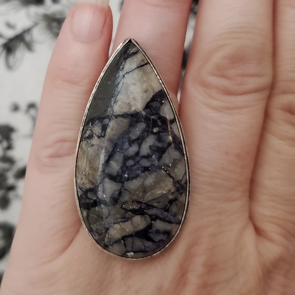 New Oversized Picasso Jasper 925 Silver Ring. - Picture 3 of 7